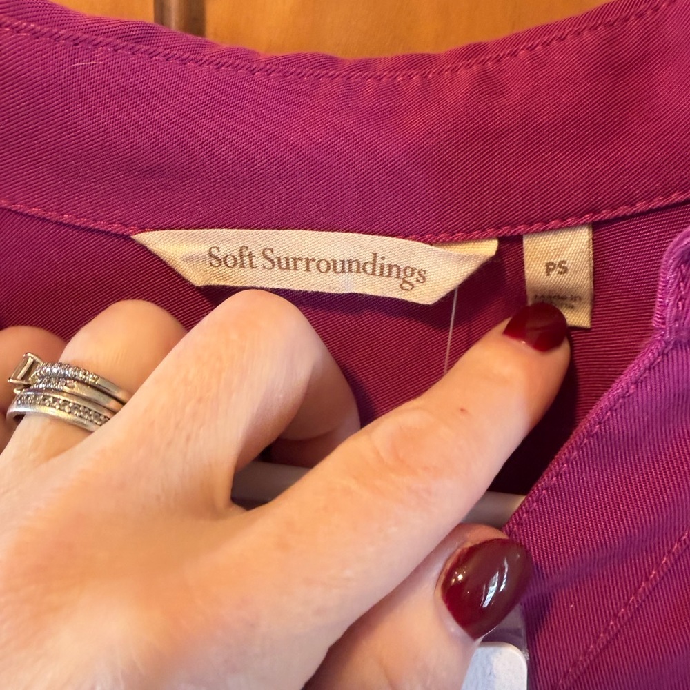 Soft Surroundings Purple Button-Front Blouse NWT - image 3